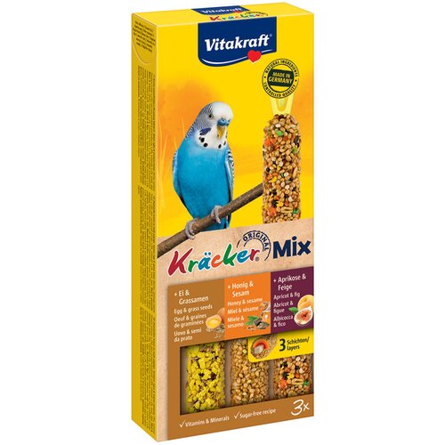Vitakraft kreker za tigrice Trio-Mix - 3 štapića: jaje/marelica/med Cijene