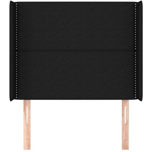  Uzglavlje s u&amp;scaron;ima crno 103x16x118/128 cm od tkanine Slike