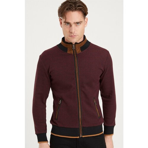 Dewberry 1021 MEN'S SWEATSHIRT-DOTTED BURGUNDY Cene