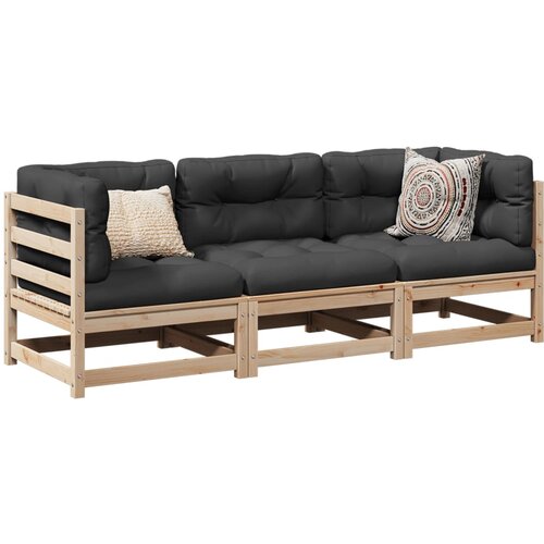 vidaXL 3-dijelni set vrtnih sofa od masivne borovine s jastucima Cene