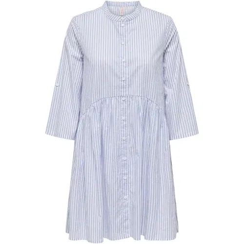 Only Košulja haljina 'FIE' sivkasto plava / bijela