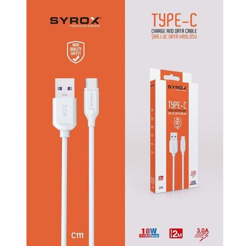  KABEL SYROX A- TYPE C 3.0A 18W 2M SX-C111 Slike