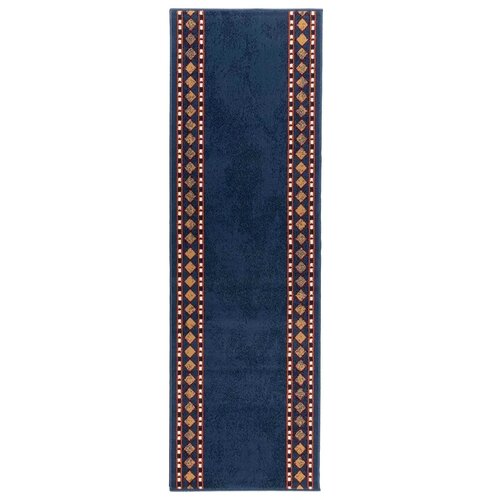  Trkački tepih FLORNES Tkani Plava Dijamanti 100 x 400 cm PP - Plavi dijamanti 100 x 400 cm Slike