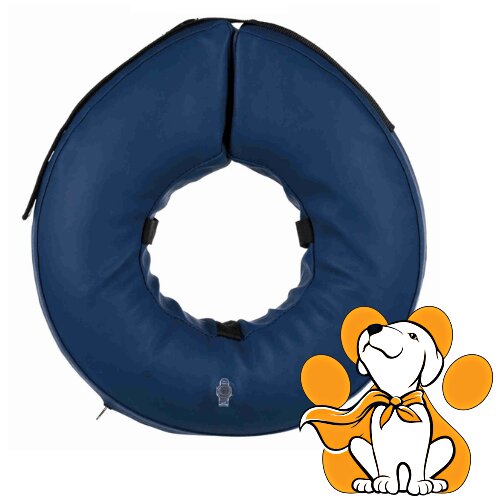 Trixie protective collar m, plutajuća kragna na naduvavanje, plava Slike