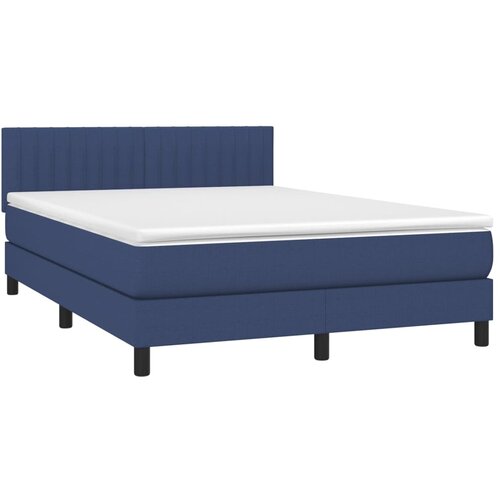  box spring s madracem LED plavi 140x190 cm od tkanine Slike