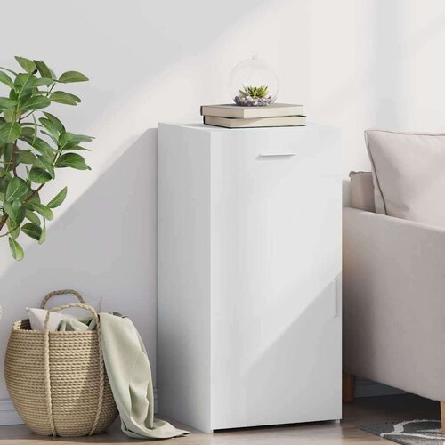 VidaXL Komoda bela 45x42,5x93 cm inženirski les Slike