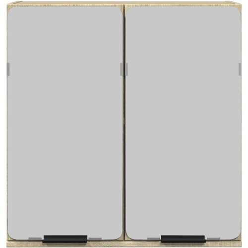  Kupaonski ormarić s ogledalom boja hrasta 64,5x20x66,5 cm drvo Slike