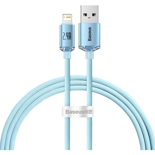 Baseus usb kabal crystal shine usb na lightning 1,2 m 2,4A svetlo plavi Slike
