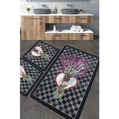  Levan Multicolor Bathmat Set (3 Pieces) Cene