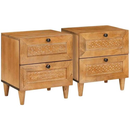 vidaXL Nočna omarica s predalom 2 pcs Svetlo rjava 40 x 33 x 46 cm Cene