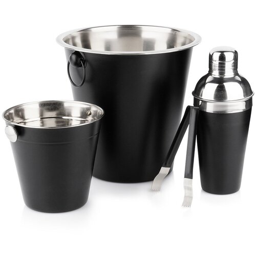 Excellent Houseware Barski set s stresalnikom, jeklo, črne barve, 4 kosi., (5000019595) Slike