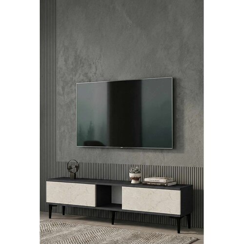 Hanah home TV komoda Didema 150, 150 cm, antracit / travertin Slike