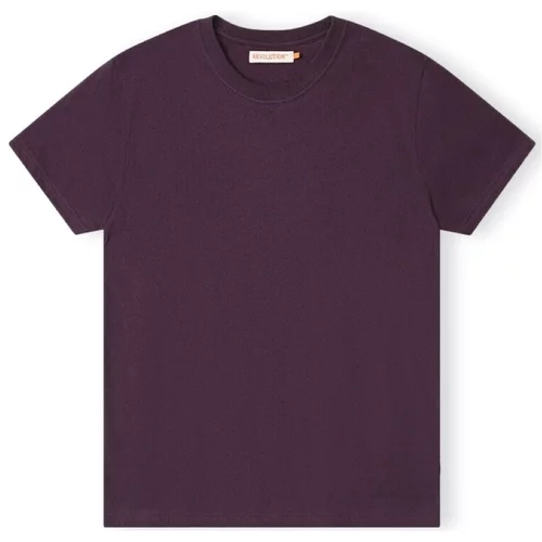 Revolution Majice & Polo majice T-Shirt Regular 1051 - Purple Melange Vijolična