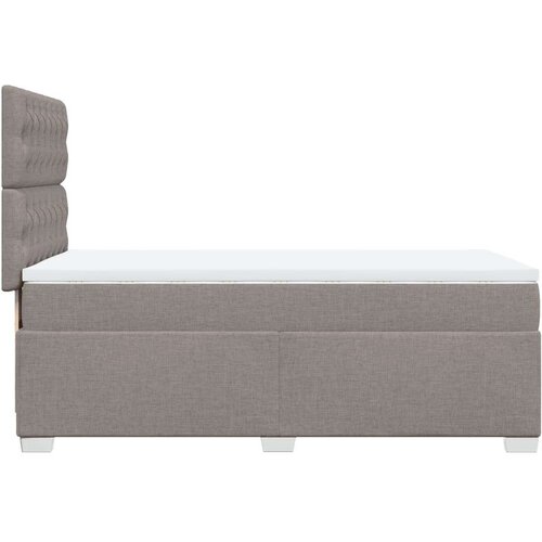 VidaXL Krevet s oprugama i madracem smeđesivi 90x190 cm od tkanine Slike