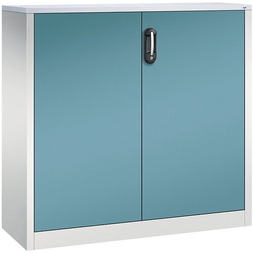 C+P Nizka omara za dokumentacijo ACURADO, 3 predelki za fascikle, VxŠxG 1200 x 1200 x 400 mm, svetlo siva / vodno modra Cene
