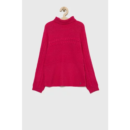Guess Dječji pulover s postotkom vune boja: ružičasta, lagani