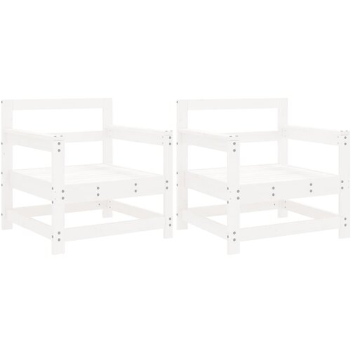Maison Chic Vrtni stoli - Stol za vrt 2 kosa bela trdna borovina JS1169, (21878267) Slike