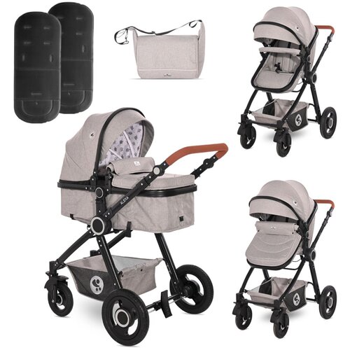 Lorelli ALEXA Kolica 2u1 Opaline Grey Elephants: Ko&amp;scaron;ara + Autosjedalica + Zimska Navlaka (0mj+) - (do 15kg/96cm) Slike