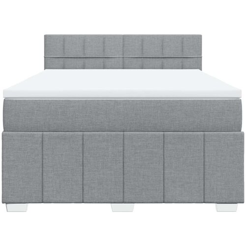 VidaXL krevet box spring s madracem svjetlosiva 160x200 cm tkanina Slike