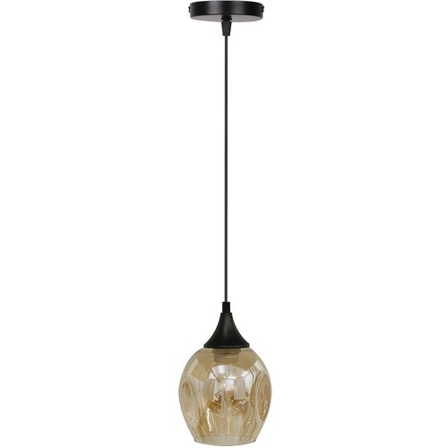 Candellux luster/visilica-aspa viseća lampa crna 1X40W E27 smedja abažur Slike