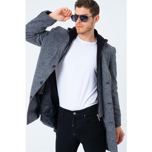 Dewberry PLT8395 BATTAL COAT-DIAGONAL BLACK-GREY Cijene
