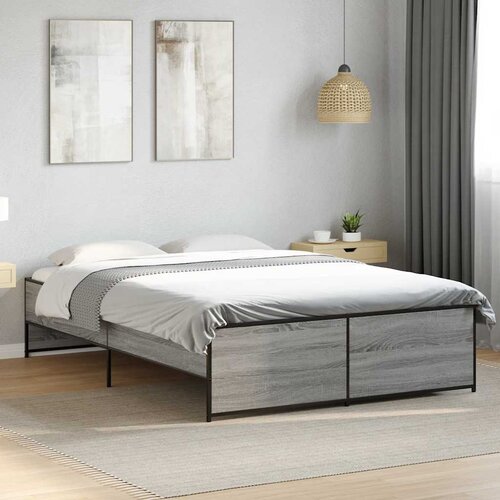  Okvir za krevet boja hrasta 140x190cm konstruirano drvo i metal Cijene
