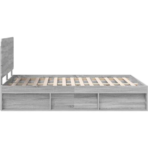  Okvir za krevet s uzglavljem Siva Sonoma 140 x 190 cm Slike