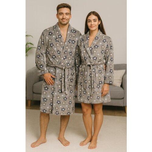 Ready Bade mantil - Sivo teget sa zvezdama (S, M, L, XL, XXL) Cene