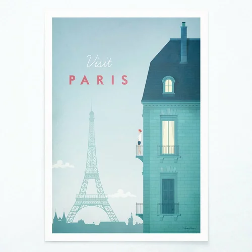 Travelposter Plakat Paris, A3