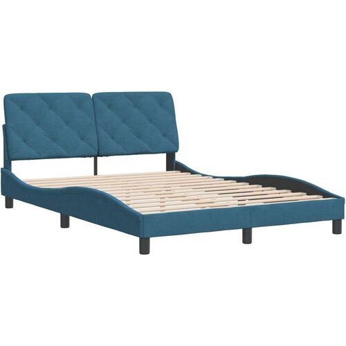 VidaXL Okvir za krevet s uzglavljem plavi 140 x 200 cm bar&amp;scaron;unasti Slike