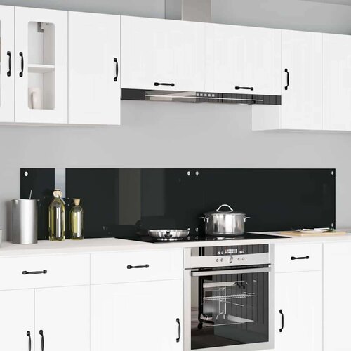 vidaXL Kuhinjski zaštita 2 pcs Crna 110 x 40 cm Cene