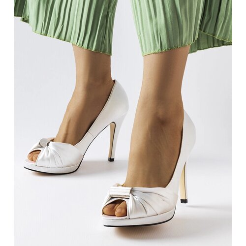 Gemre White peep-toe stilettos Paré Cijene