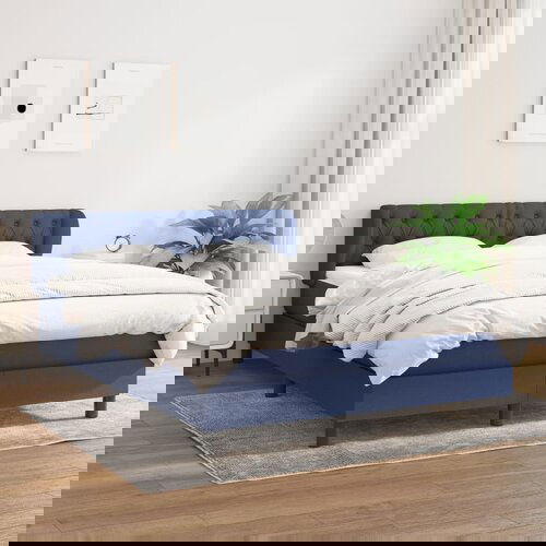 vidaXL Krevet s oprugama i madracem plavi 140x200 cm od tkanine Cene