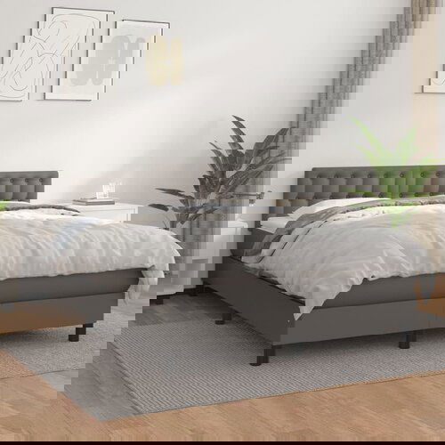 vidaXL Krevet s oprugama i madracem sivi 140x200 cm od umjetne kože Cene