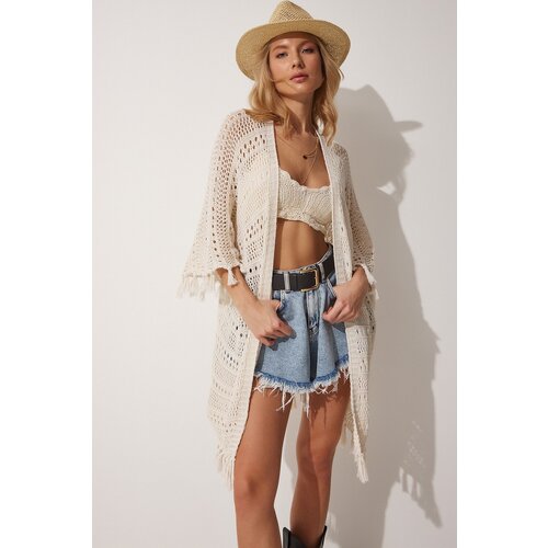  Women's Bone Tassels Openwork Seasonal Knitwear Kimono Cijene