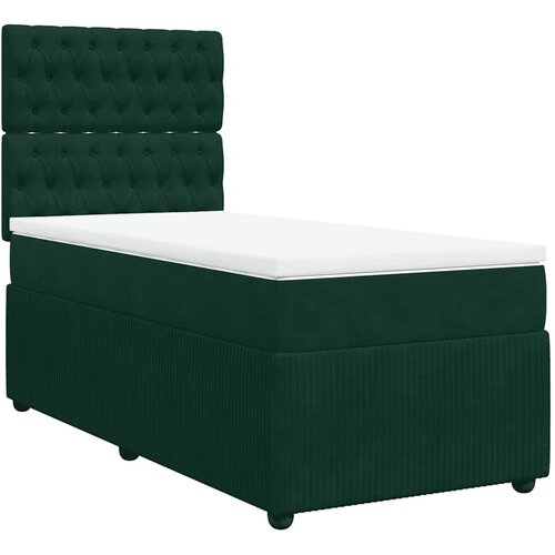 Box spring krevet s madracem tamnozeleni 80 x 200 cm bar&amp;scaron;unasti Slike