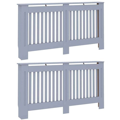 VidaXL pokrivač radijatora 2 pcs siva 152 x 19 x 81.5 cm Slike