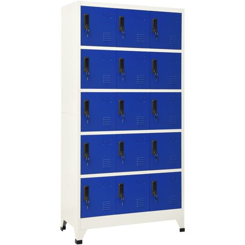 vidaXL Omara s ključavnico siva in modra 90x40x180 cm jeklo Cene