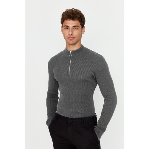 Trendyol Smoked Fitted Half Turtleneck Plain Knitwear Sweater Slike