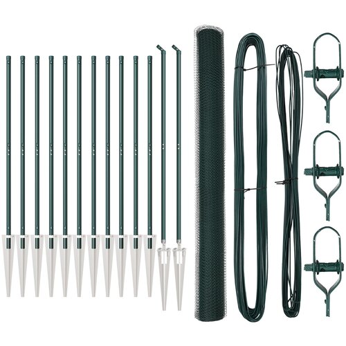 VidaXL Set ograde Set od 2 Zelena Metal 25 x 1.5 m Izdržljiv Slike