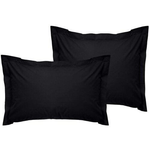  De Black Black Oxford Satin Pillowcase Set (2 Pieces) (EU) (IT) Cene