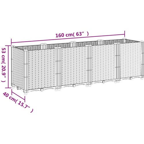  Vrtna sadilica bijela 160 x 40 x 53 cm od PP-a Slike