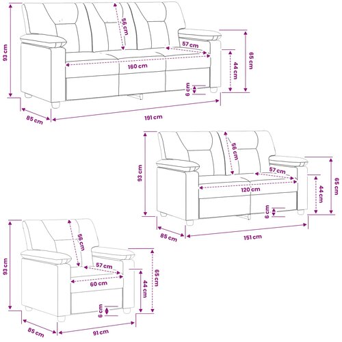  Set sofe 3 pcs Crna Umjetna koža Slike