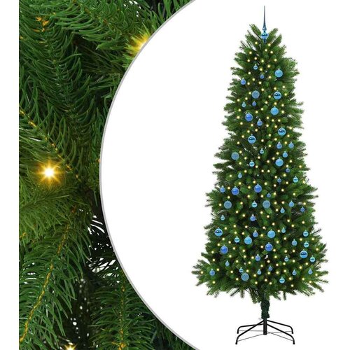 vidaXL Božično drevo med 300 LED z stojalom Zelena 240 cm PE Cene