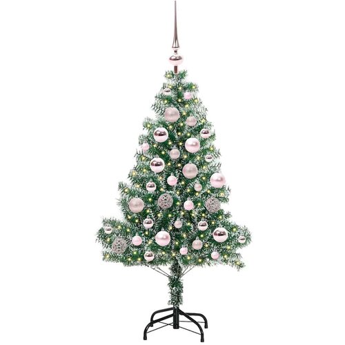 VidaXL Umjetno Božićno Drvo s Snježnim Flokom i LED Svjetlom 120 cm Slike