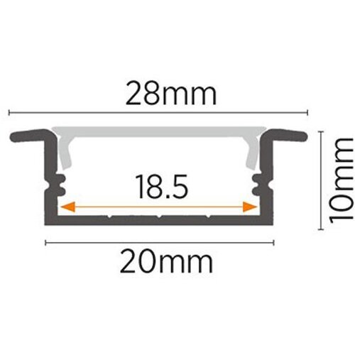Mitea_Electric MA2010 Aluminijumski profil za LED trake 20x10x2000mm sa difuzorom 2m Mitea Lighting Cene