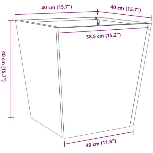 VidaXL Vrtne sadilice 2 kom antracit 40x40x40 cm čelične Slike