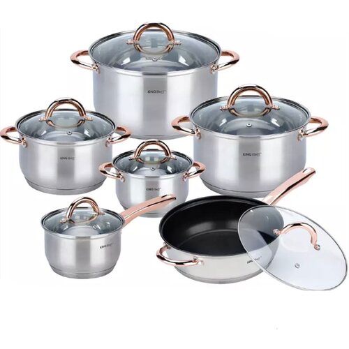 Shumee jekleni lončki 12 element kinghoff rosegold KH-1765, (21385482) Cene