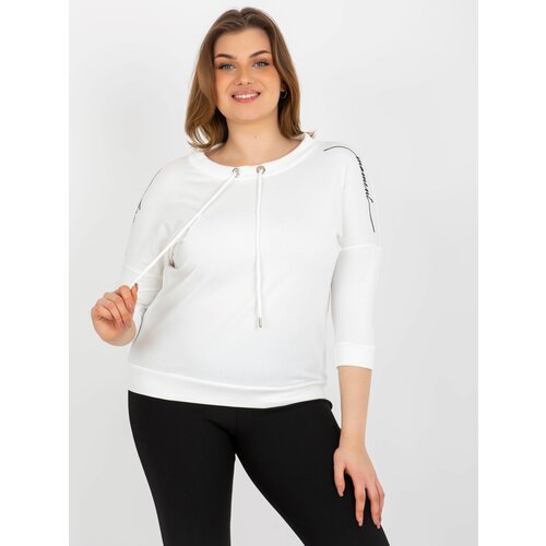 Fashion Hunters Women's blouse plus size with 3/4 sleeves - ecru Slike