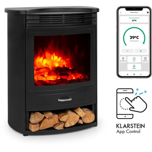 Klarstein Bormio S Smart, električni kamin, 950/1900 W, termostat, tjedni timer, crni Cijene